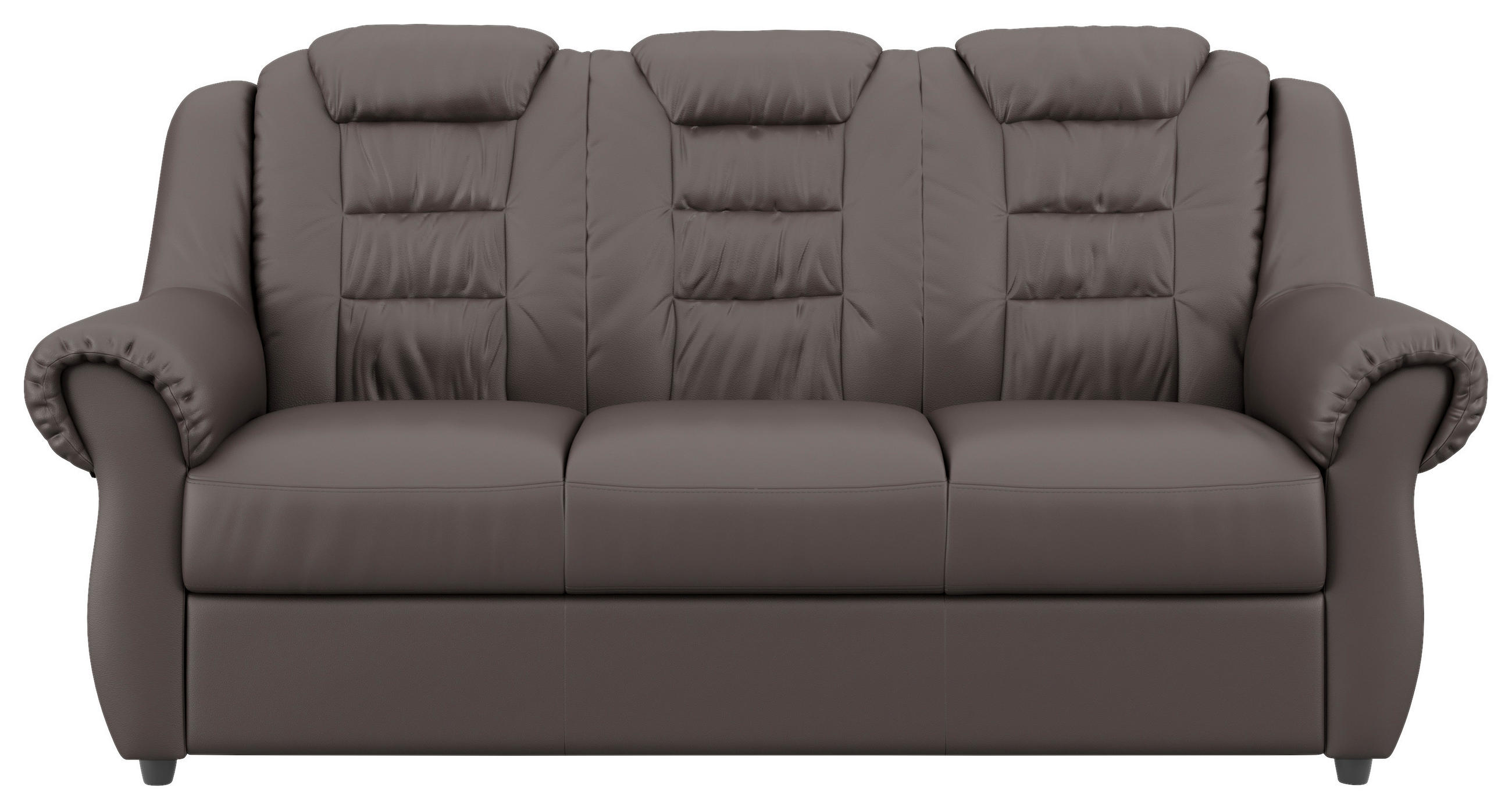 3-SITZER-SOFA in Lederlook Braun  - Schwarz/Braun, Konventionell, Kunststoff/Textil (196/102/101cm) - Livetastic