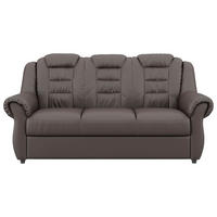 3-SITZER-SOFA in Lederlook Braun  - Schwarz/Braun, Konventionell, Kunststoff/Textil (196/102/101cm) - Livetastic