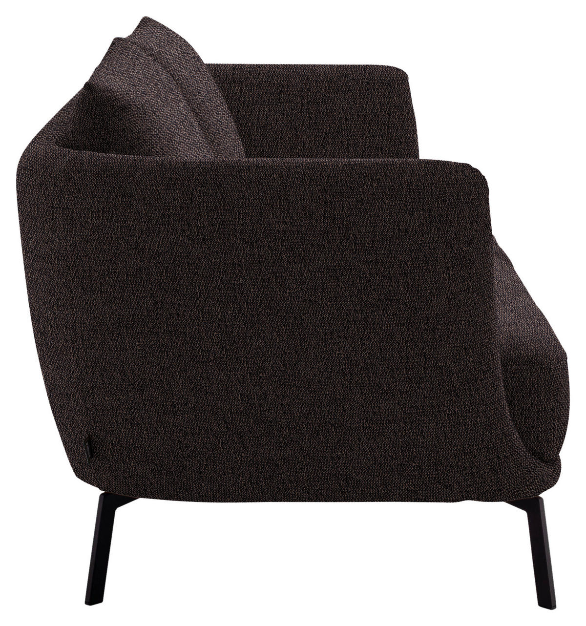 2,5-SITZER  in Flachgewebe Dunkelbraun  - Dunkelbraun/Schwarz, Design, Textil/Metall (190/71/91cm) - Schöner Wohnen