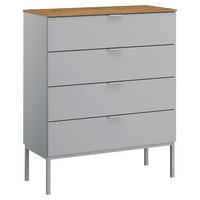 COMMODE 80/100/42 cm gris, couleur de chêne  - couleur d'aluminium/gris, Trend, métal/matière synthétique (80/100/42cm) - Stylife