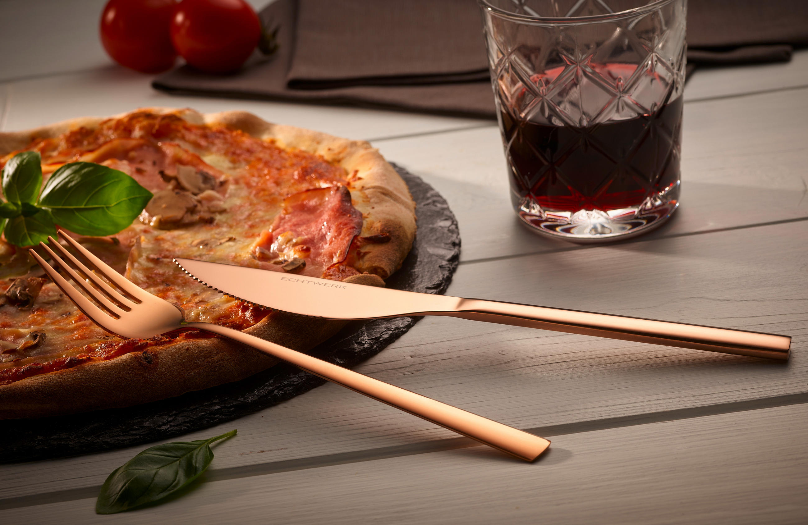 PIZZABESTECK   - Kupferfarben, Basics, Metall (23cm) - Echtwerk