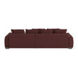 ECKSOFA in Mikrofaser Dunkelrot  - Chromfarben/Hellgrau, Design, Kunststoff/Textil (320/226cm) - Carryhome