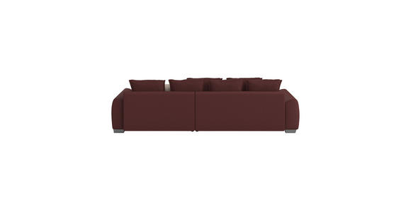 ECKSOFA in Mikrofaser Dunkelrot  - Chromfarben/Hellgrau, Design, Kunststoff/Textil (320/226cm) - Carryhome