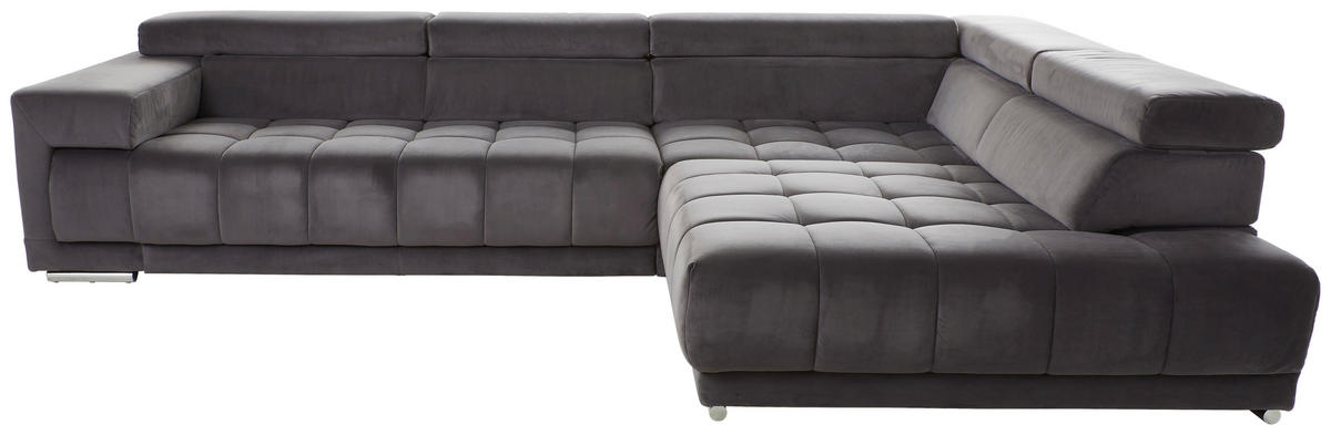 SAROKKANAPÉ textil antracit  - krómszínű/antracit, Design, textil/fém (326/222cm) - Beldomo Speed
