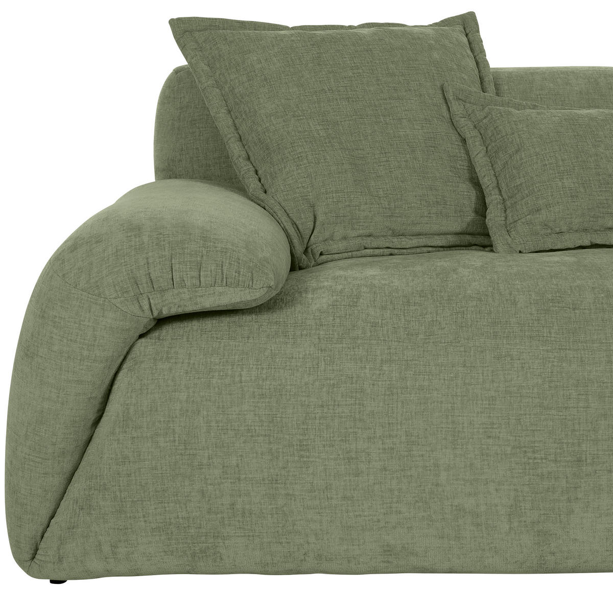 ECKSOFA in Flachgewebe Olivgrün  - Schwarz/Olivgrün, Konventionell, Kunststoff/Textil (274/174cm) - Carryhome
