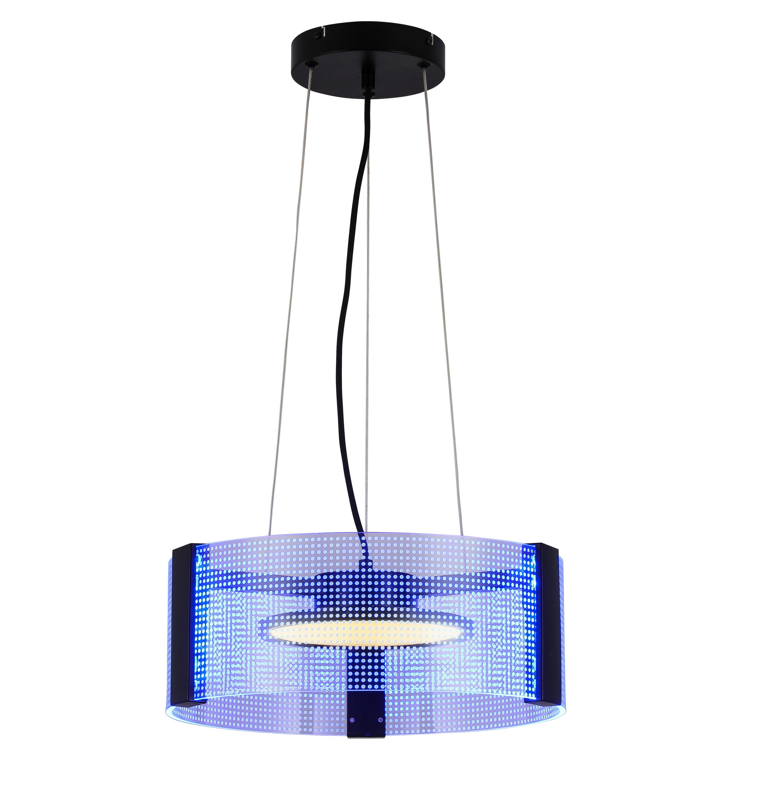 LED FÜGGŐLÁMPA 40/120 cm  - fekete/áttetsző, Design, műanyag/fém (40/120cm) - Novel