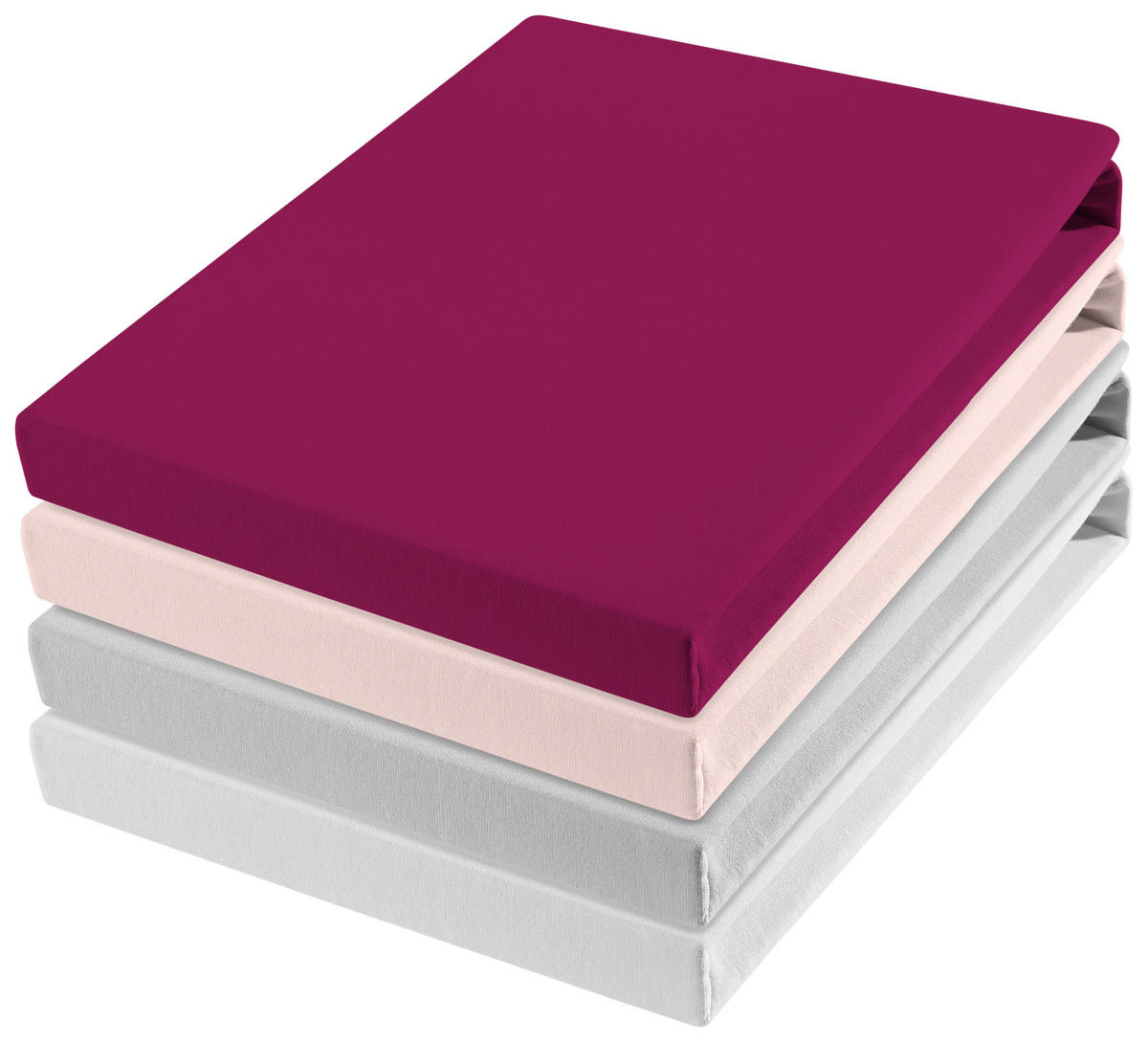 SPANNBETTTUCH FLORENZ Jersey  - Weiß, Basics, Textil (90-100/200-220cm) - Novel