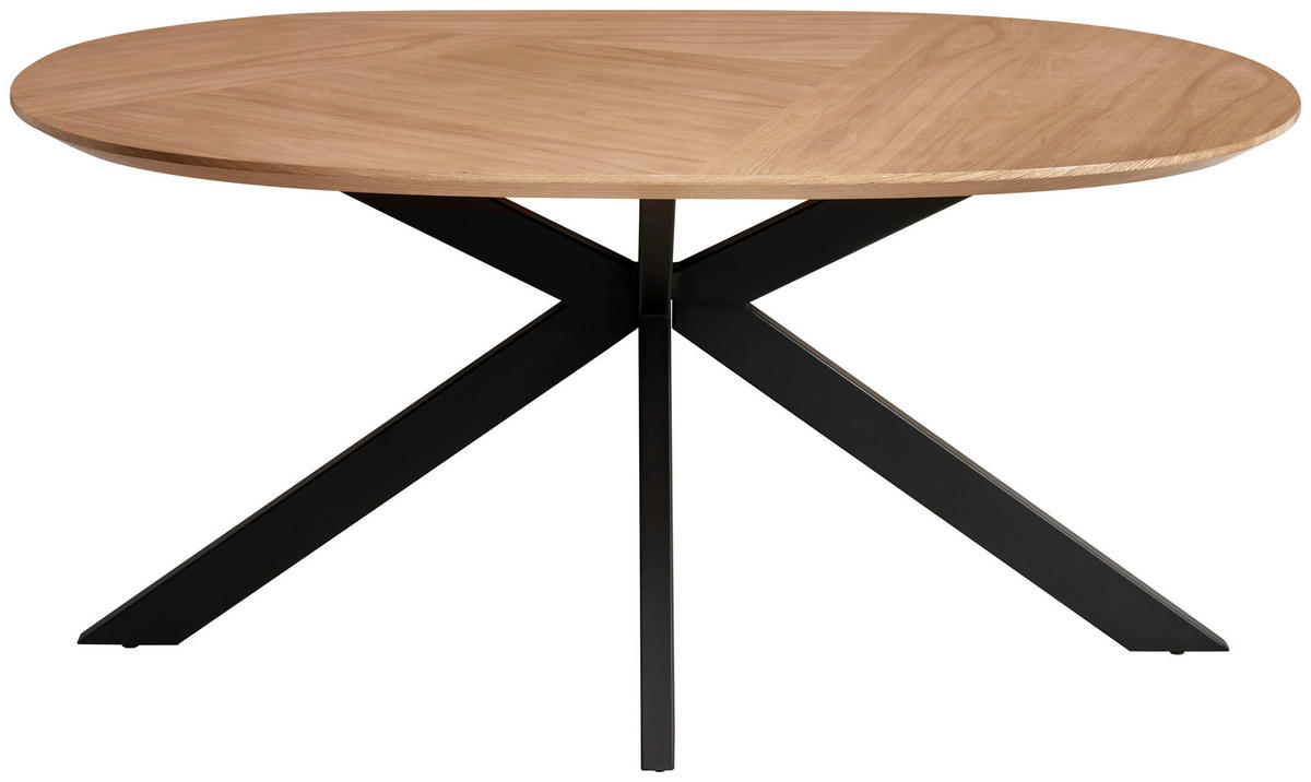 JEDÁLENSKÝ STÔL, dub, prírodná farba, 160/76/120 cm - čierna/prírodná farba, Lifestyle, kov/drevo (160/76/120cm) - MID.YOU