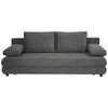 SCHLAFSOFA Cord Dunkelgrau  - Dunkelgrau/Schwarz, Design, Kunststoff/Textil (197/77/81cm) - home24