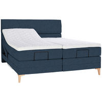 BOXSPRINGBETT 160/200 cm  in Blau  - Blau/Eichefarben, Konventionell, Holz/Textil (160/200cm) - Voleo