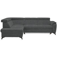 ECKSOFA in Mikrofaser Anthrazit  - Anthrazit/Schwarz, Design, Textil/Metall (203/260cm) - Stylife