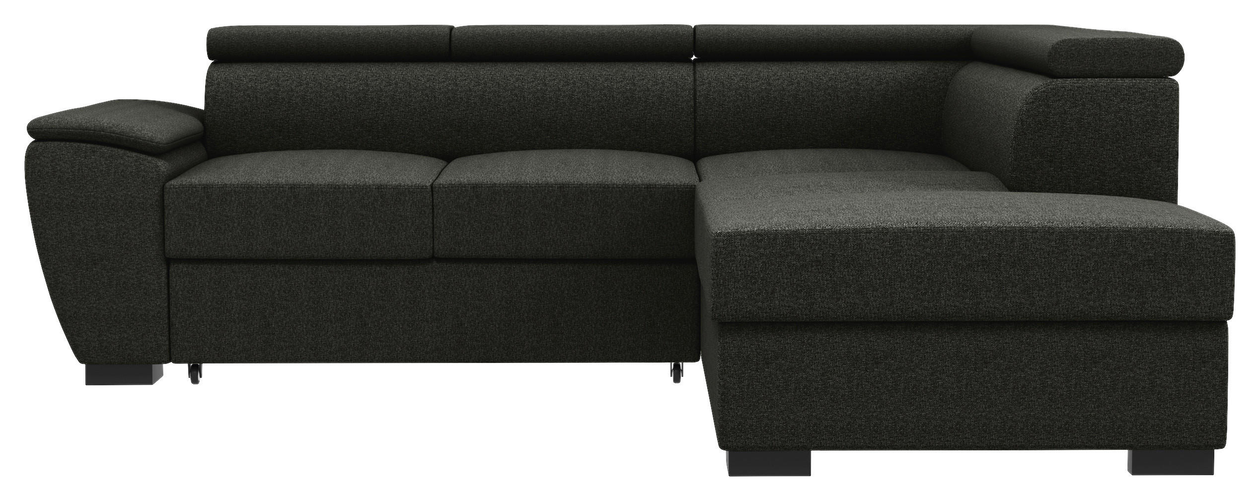 ECKSOFA Anthrazit Flachgewebe  - Anthrazit/Schwarz, KONVENTIONELL, Kunststoff/Textil (266/220cm) - Carryhome