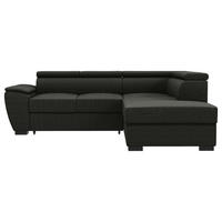 ECKSOFA Anthrazit Flachgewebe  - Anthrazit/Schwarz, KONVENTIONELL, Kunststoff/Textil (266/220cm) - Carryhome