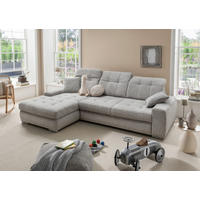 ECKSOFA FRIDO in Chenille Grau  - Chromfarben/Grau, KONVENTIONELL, Textil/Metall (186/283cm) - Livetastic