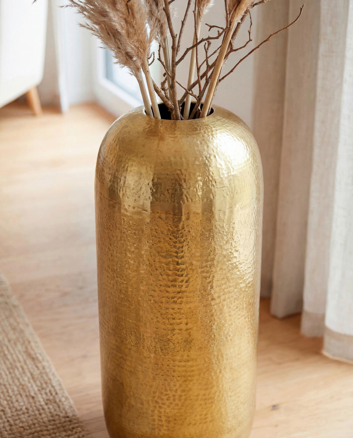 Vază 60 cm  - auriu, Design, metal (25/25/60cm) - MID.YOU