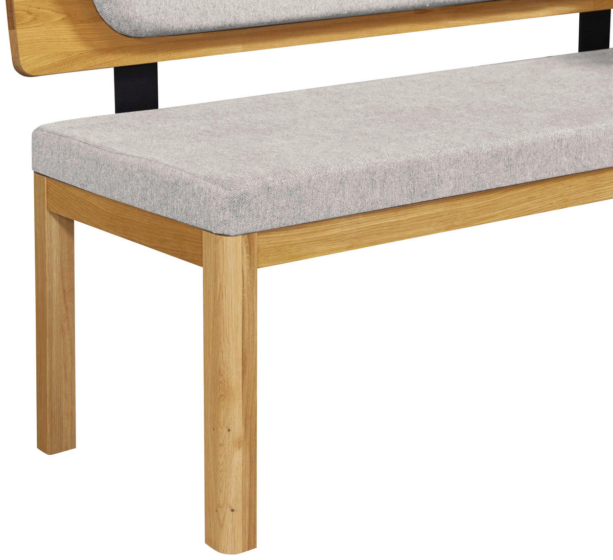 ECKBANK 171/208 cm Webstoff Eichefarben, Hellgrau Eiche vollmassiv   - Eichefarben/Hellgrau, KONVENTIONELL, Holz/Textil (171/208cm) - Linea Natura