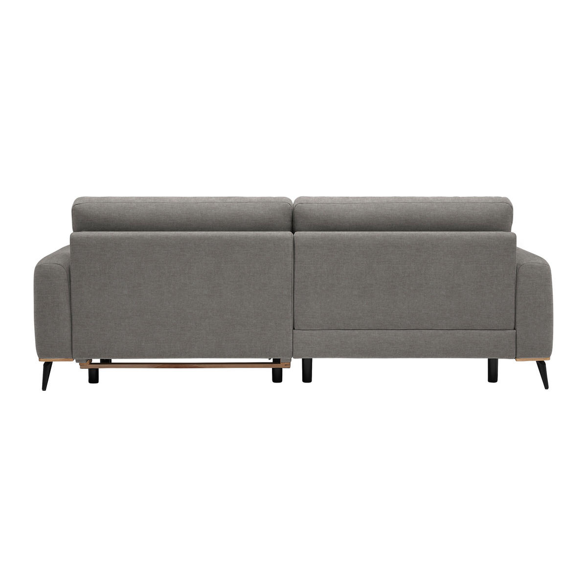 ECKSOFA in Chenille Taupe  - Taupe/Schwarz, Konventionell, Holz/Textil (167/234cm) - MID.YOU