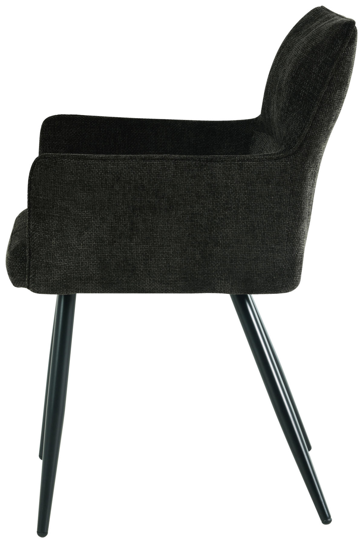 ŽIDLE S PODRUČKAMI, železo, vzhled lnu, černá - černá, Lifestyle, kov/dřevo (54/82/60cm) - MID.YOU
