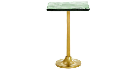 BEISTELLTISCH 35,5/35,5/51 cm Grün, Messingfarben quadratisch  - Messingfarben/Grün, Design, Glas/Metall (35,5/35,5/51cm) - Ambia Home