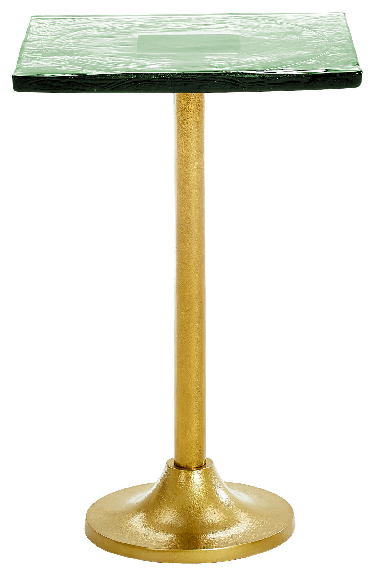 BEISTELLTISCH 35,5/35,5/51 cm Grün, Messingfarben quadratisch  - Messingfarben/Grün, Design, Glas/Metall (35,5/35,5/51cm) - Ambia Home