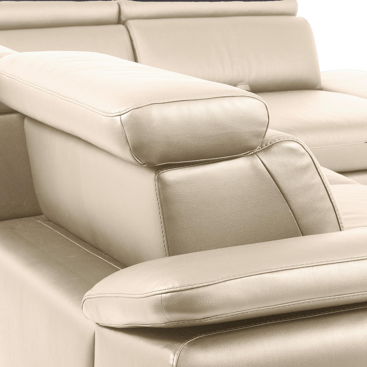 ECKSOFA Lederlook Echtleder Grau  - Schwarz/Grau, Design, Leder/Textil (274/220cm) - Livetastic