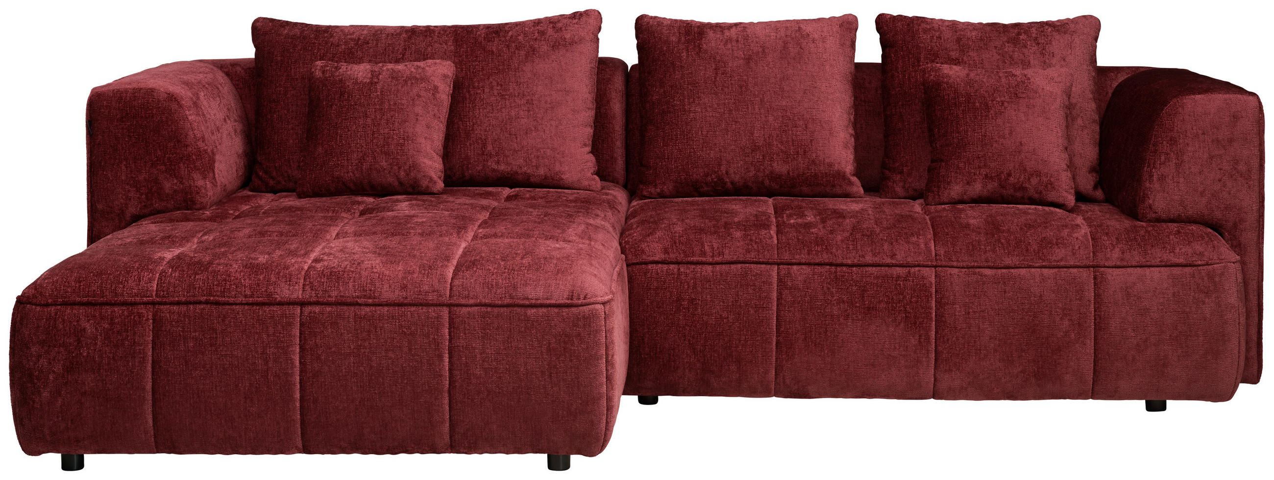 ECKSOFA Kirschrot Webstoff Zierkissen, Rückenkissen  - Schwarz/Kirschrot, Design, Kunststoff/Textil (188/288cm) - Welnova