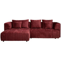 ECKSOFA Kirschrot Webstoff Zierkissen, Rückenkissen  - Schwarz/Kirschrot, Design, Kunststoff/Textil (188/288cm) - Welnova