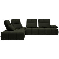 ECKSOFA in Struktur Olivgrün  233/313 cm  - Schwarz/Olivgrün, Design, Kunststoff/Textil (233/313cm) - Emilio Belluti