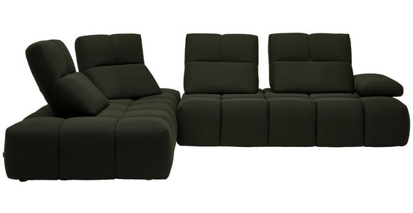 ECKSOFA in Struktur Olivgrün 233/313 cm - Schwarz/Olivgrün, Design, Kunststoff/Textil (233/313cm) - Emilio Belluti