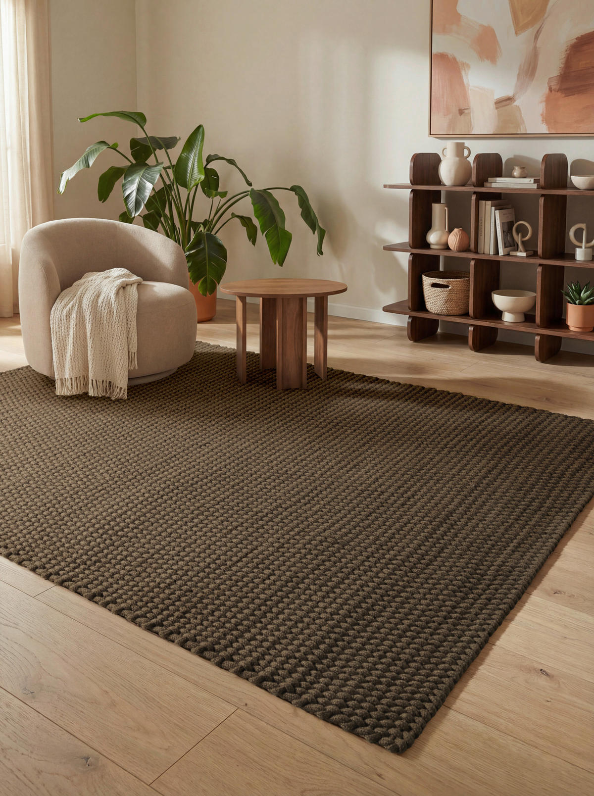 HANDWEBTEPPICH  Wohnzimmer 120/170 cm Southwark Dunkelbraun rechteckig  - Dunkelbraun, Design, Textil (120/170cm) - Ted Baker