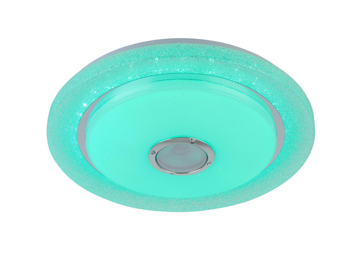 LED MENNYEZETI LÁMPA - krómszínű/fehér, Trend, műanyag/fém (38/8cm) - Novel