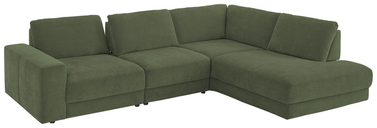 ECKSOFA in Chenille, Jacquard Grün  316/242 cm  - Schwarz/Grün, Design, Kunststoff/Textil (316/242cm) - Niels Andersson