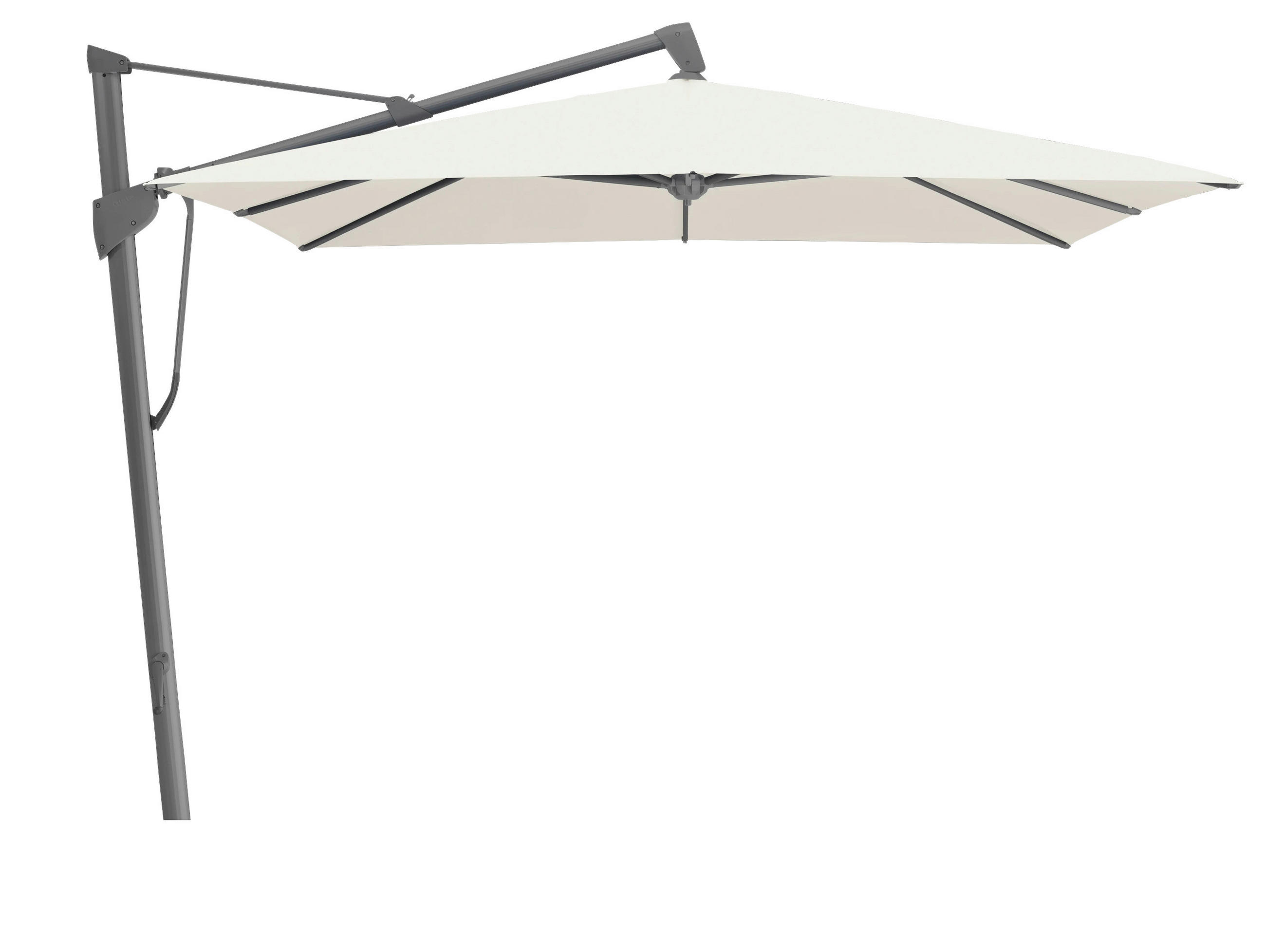 AMPELSCHIRM 350x350 cm Weiß  - Anthrazit/Weiß, KONVENTIONELL, Textil/Metall (350/350cm) - Glatz