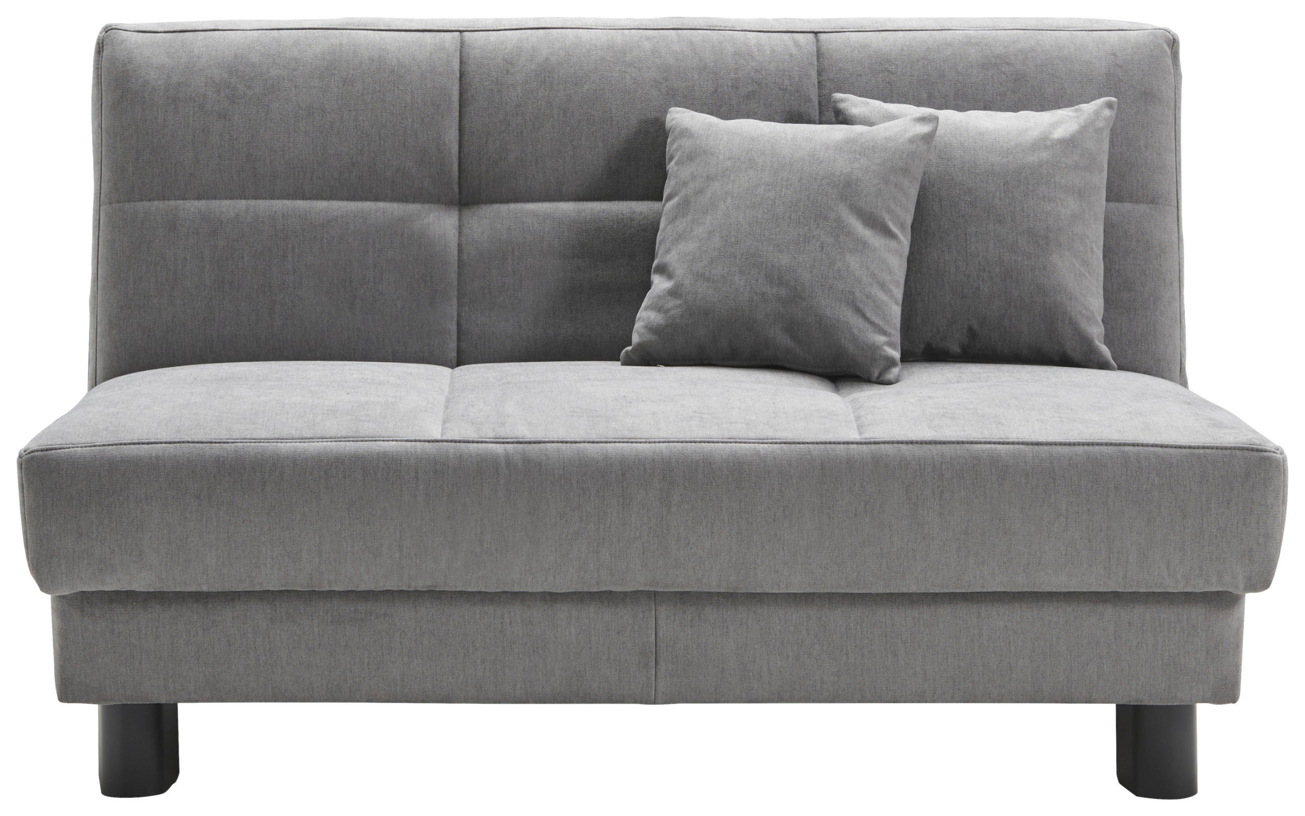 SCHLAFSOFA Mikrovelours Grau  - Schwarz/Grau, KONVENTIONELL, Textil/Metall (145/85/100cm) - Carryhome