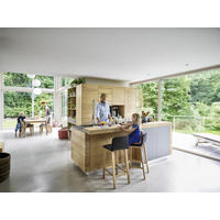 EINBAUKÜCHE   - Eichefarben/Grau, Design, Holz - Team 7