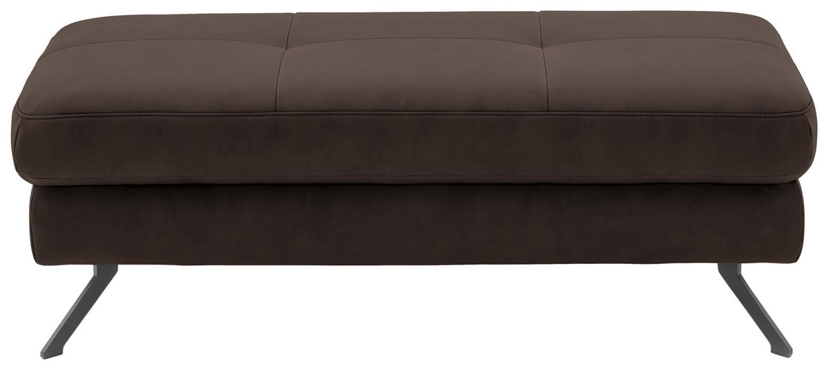 HOCKER in Textil Dunkelbraun  - Dunkelbraun/Schwarz, Design, Textil/Metall (130/47/65cm) - Beldomo System
