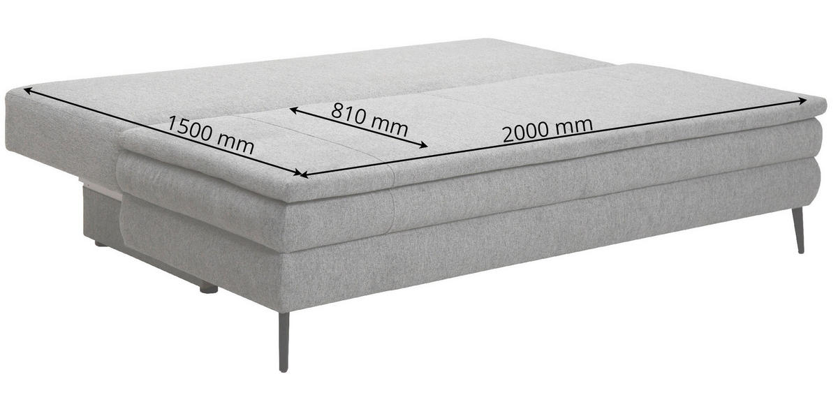 SCHLAFSOFA in Textil Beige  - Beige/Schwarz, Design, Kunststoff/Textil (200/90/100cm) - Venda
