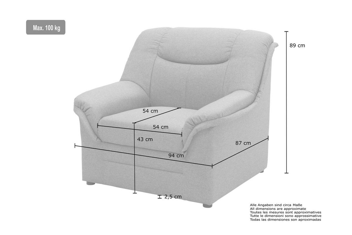 SESSEL in Lederlook Schwarz  - Schwarz, KONVENTIONELL, Kunststoff/Textil (95/89/90cm) - MID.YOU