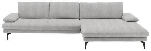 ECKSOFA in Chenille Ecru  - Ecru/Schwarz, Design, Textil/Metall (310/180cm) - Dieter Knoll