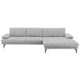 ECKSOFA in Chenille Ecru  - Ecru/Schwarz, Design, Textil/Metall (310/180cm) - Dieter Knoll