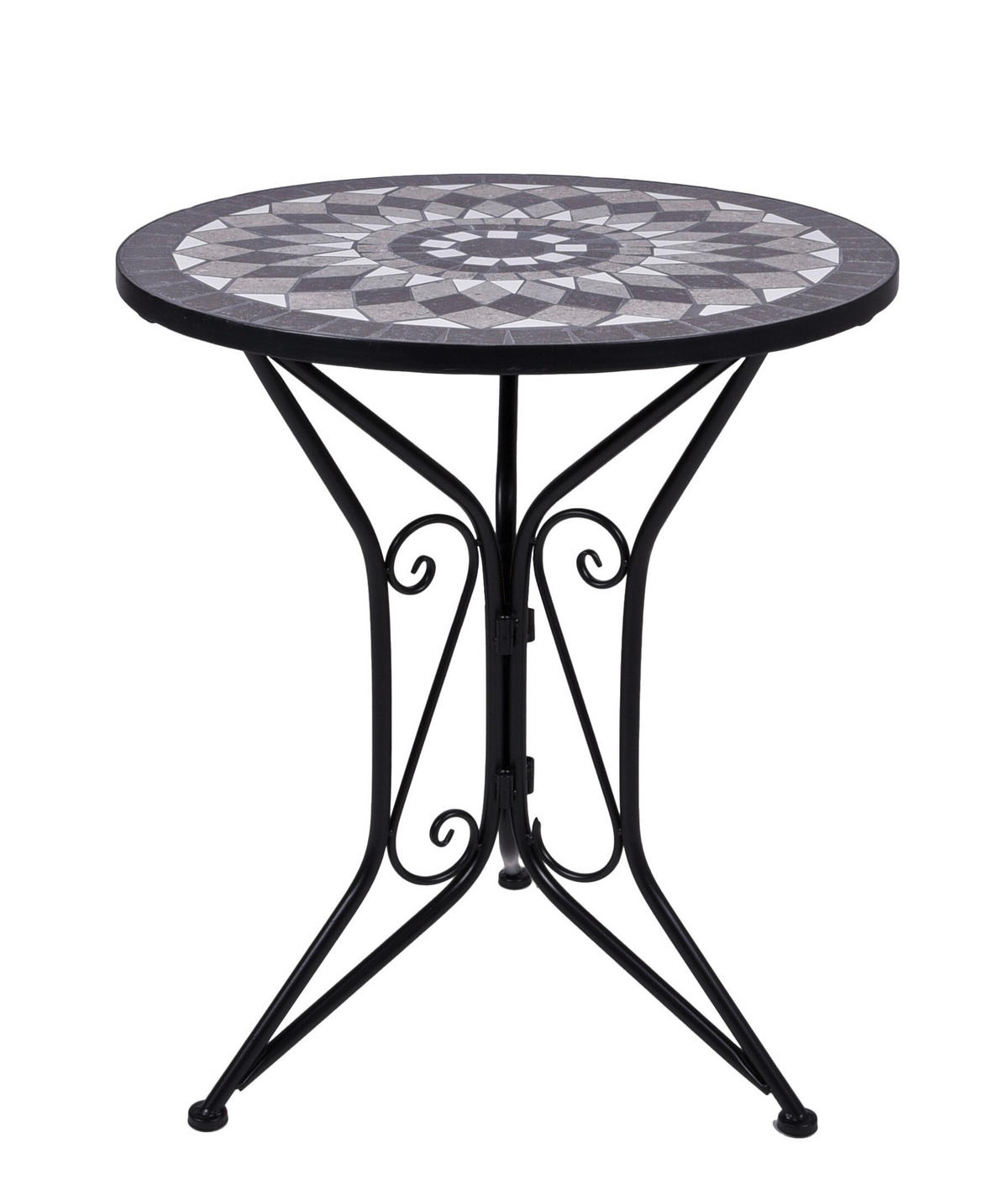 BALKONSET   - Schwarz/Weiß, MODERN, Stein/Metall - Gardenson