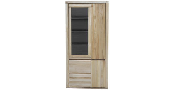 VITRINE in massiv Eiche Alteiche  - Alteiche/Grau, KONVENTIONELL, Glas/Holz (98/204/38cm) - Voleo