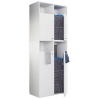 WÄSCHESCHRANK 80,1/184/39 cm  in Weiß  - Weiß/Grau, MODERN, Holzwerkstoff/Kunststoff (80,1/184/39cm) - MID.YOU
