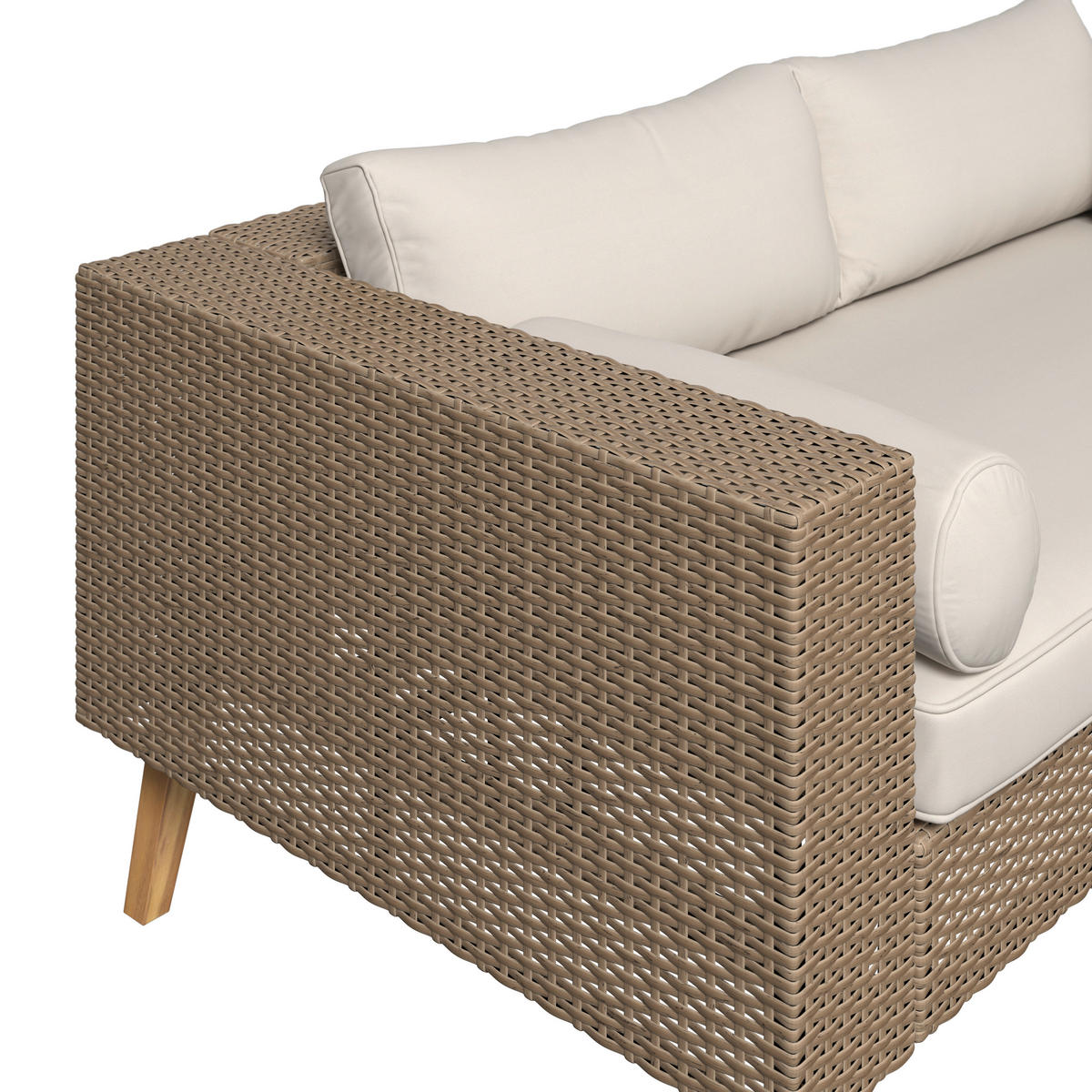 GARTENSET  - Beige, Natur, Textil/Metall (165,5/64/86cm) - Ambia Garden