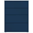 KOMMODE , 75/99/35 cm, 4 Schublade(n)  - Silberfarben/Dunkelblau, Trend, Holzwerkstoff/Kunststoff (75/99/35cm) - Carryhome