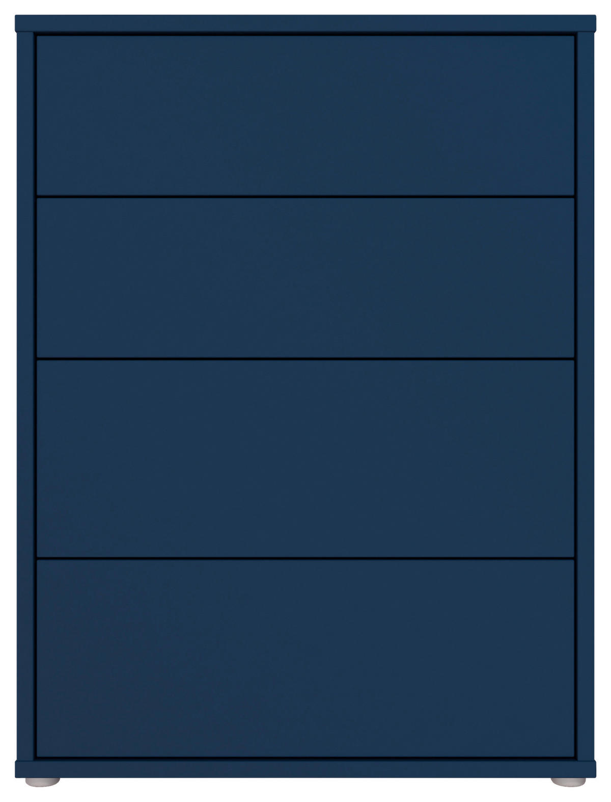 KOMMODE , 75/99/35 cm, 4 Schublade(n)  - Silberfarben/Dunkelblau, Trend, Holzwerkstoff/Kunststoff (75/99/35cm) - Carryhome