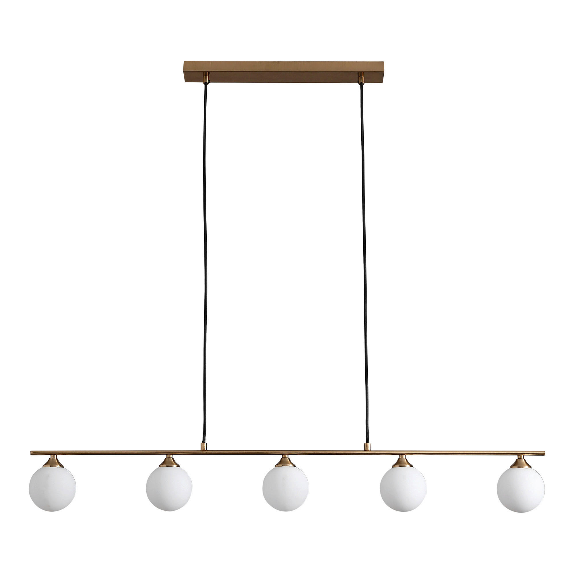 PENDELLEUCHTE 110/10/16 cm   - Messingfarben/Weiß, Basics, Glas/Metall (110/10/16cm)