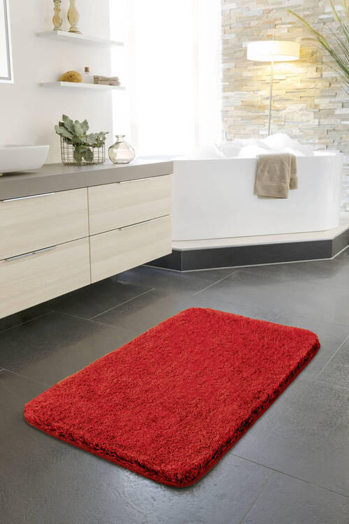 BADTEPPICH Rot 50/80 cm  - Rot, Basics, Kunststoff/Textil (50/80cm) - Grund