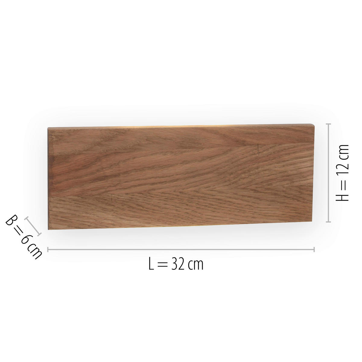 NÁSTENNÉ LED SVIETIDLO, 32/6/12 cm - prírodná farba, Lifestyle, drevo/plast (32/6/12cm)