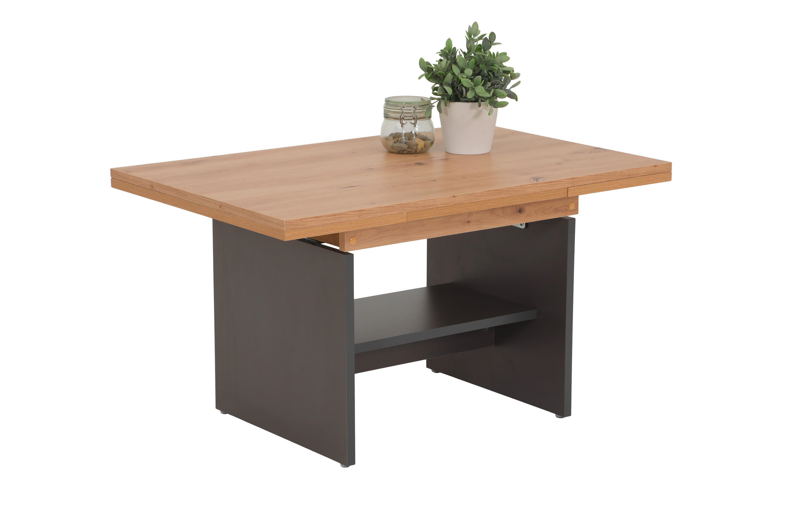 COUCHTISCH 90-142/60/47-57 cm rechteckig Eiche Artisan  - Anthrazit/Eiche Artisan, Design, Holzwerkstoff (90-142/60/47-57cm) - Livetastic